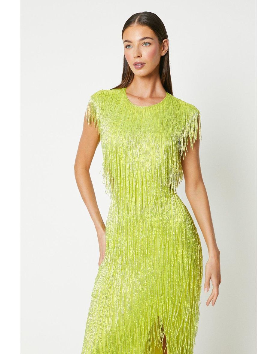 Sophie Habboo Fringe Embellished Midi Dress - 2