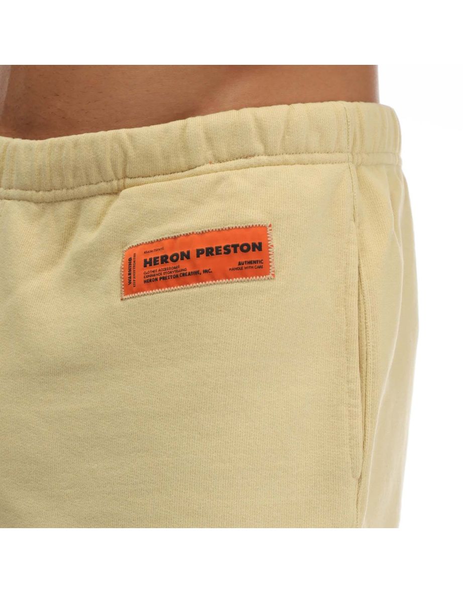 Men's Heron Preston CTNMB Pixel Wrap Sweat Shorts in Cream - 2