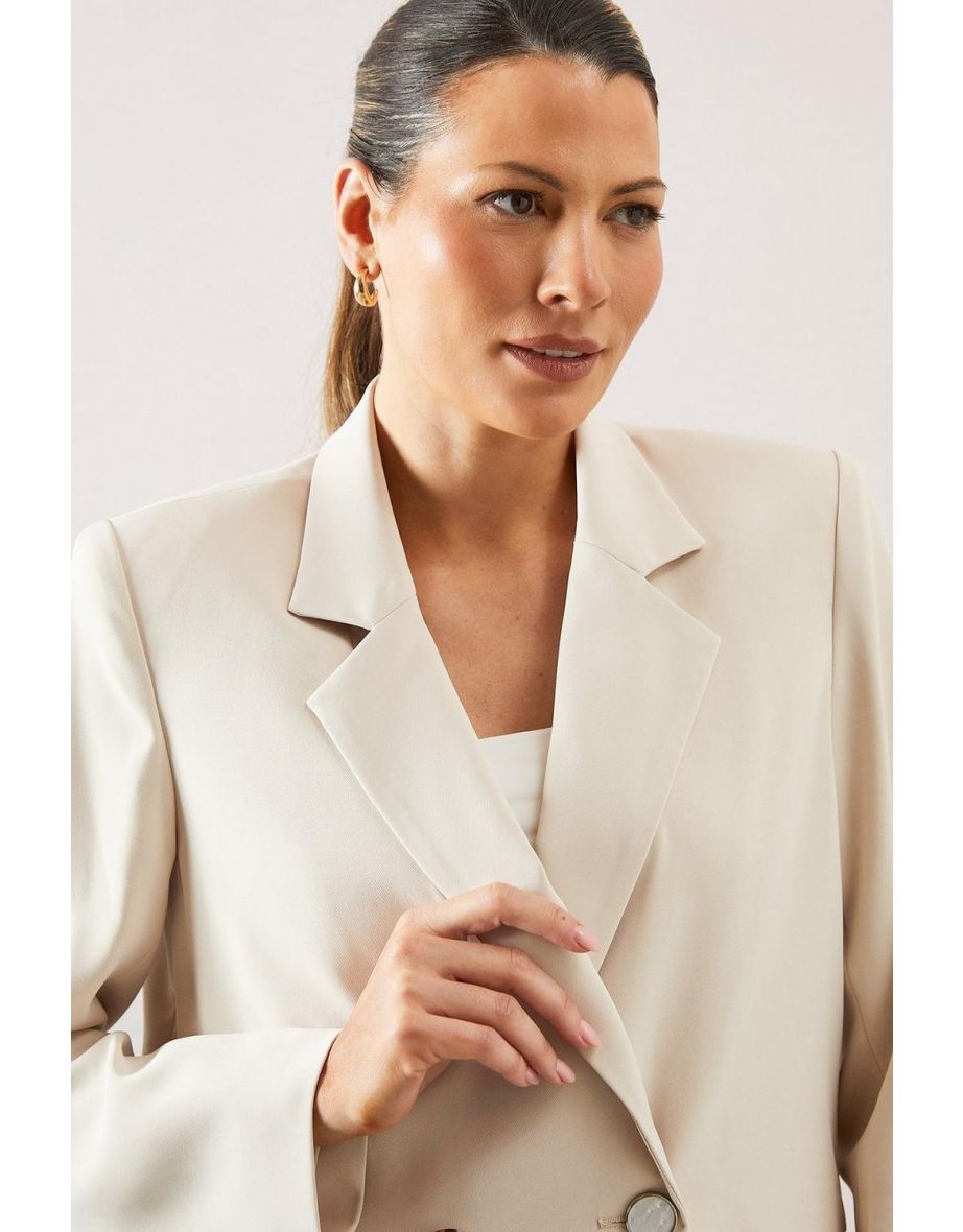 Double Breasted Button Detail Blazer - 3