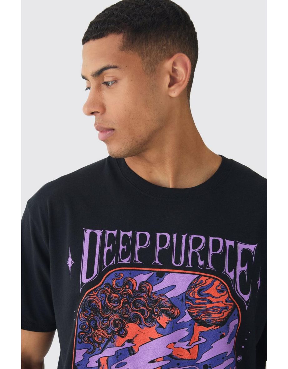 Oversized Deep Purple Band License Print T-Shirt - black - 2