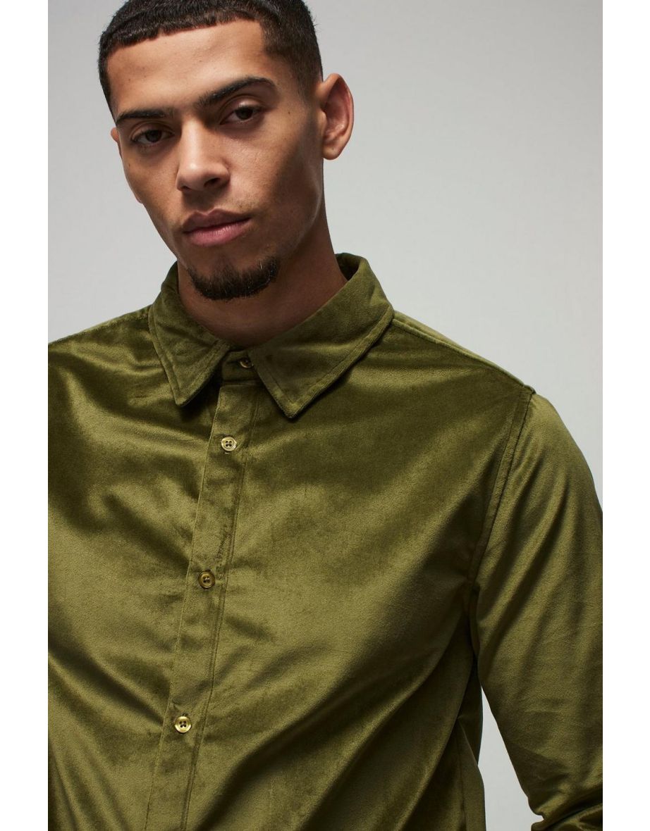 Regular Long Sleeve Velour Shirt - 2