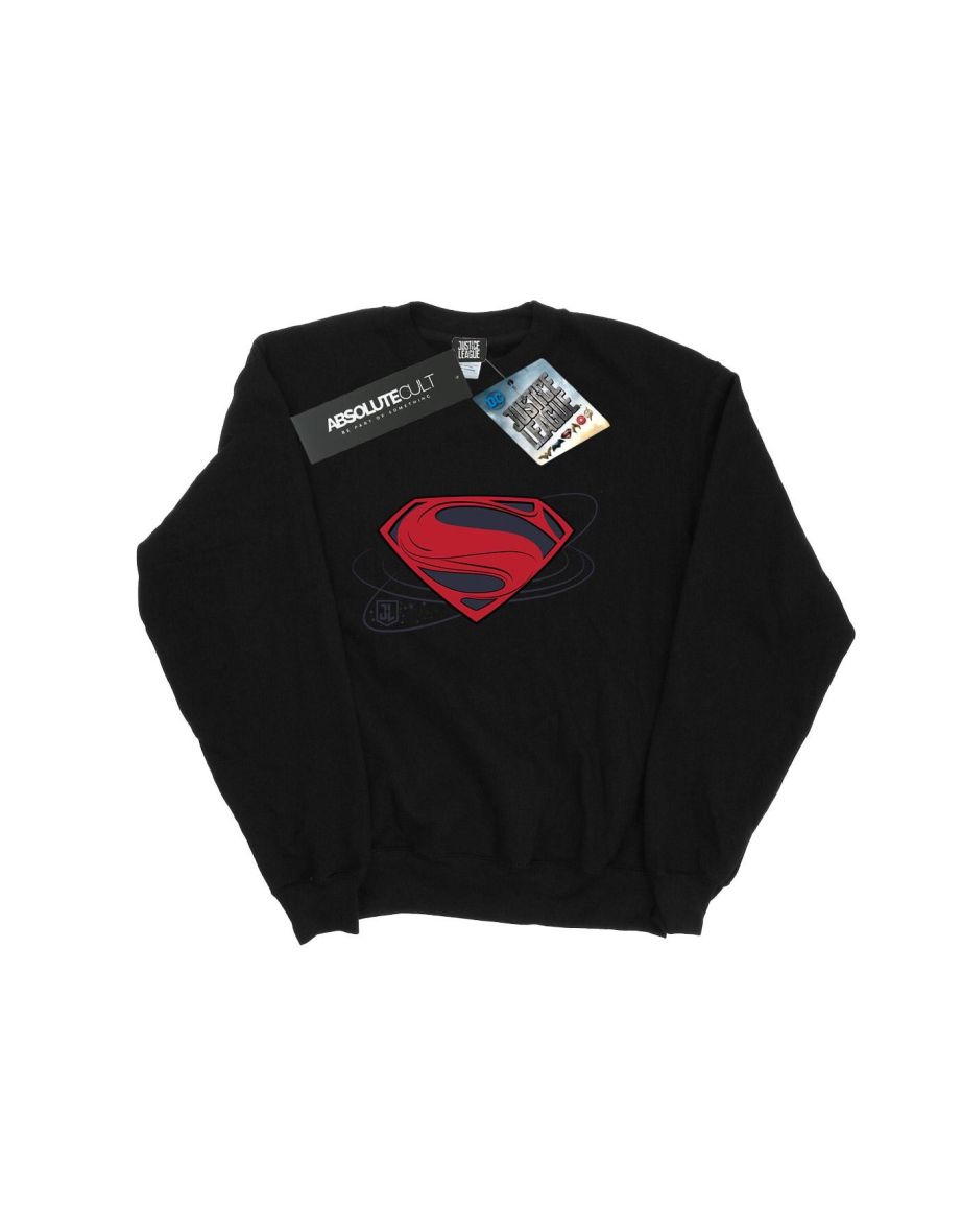 DC Comics Boys Justice League Movie Superman Logo Sweatshirt - Black