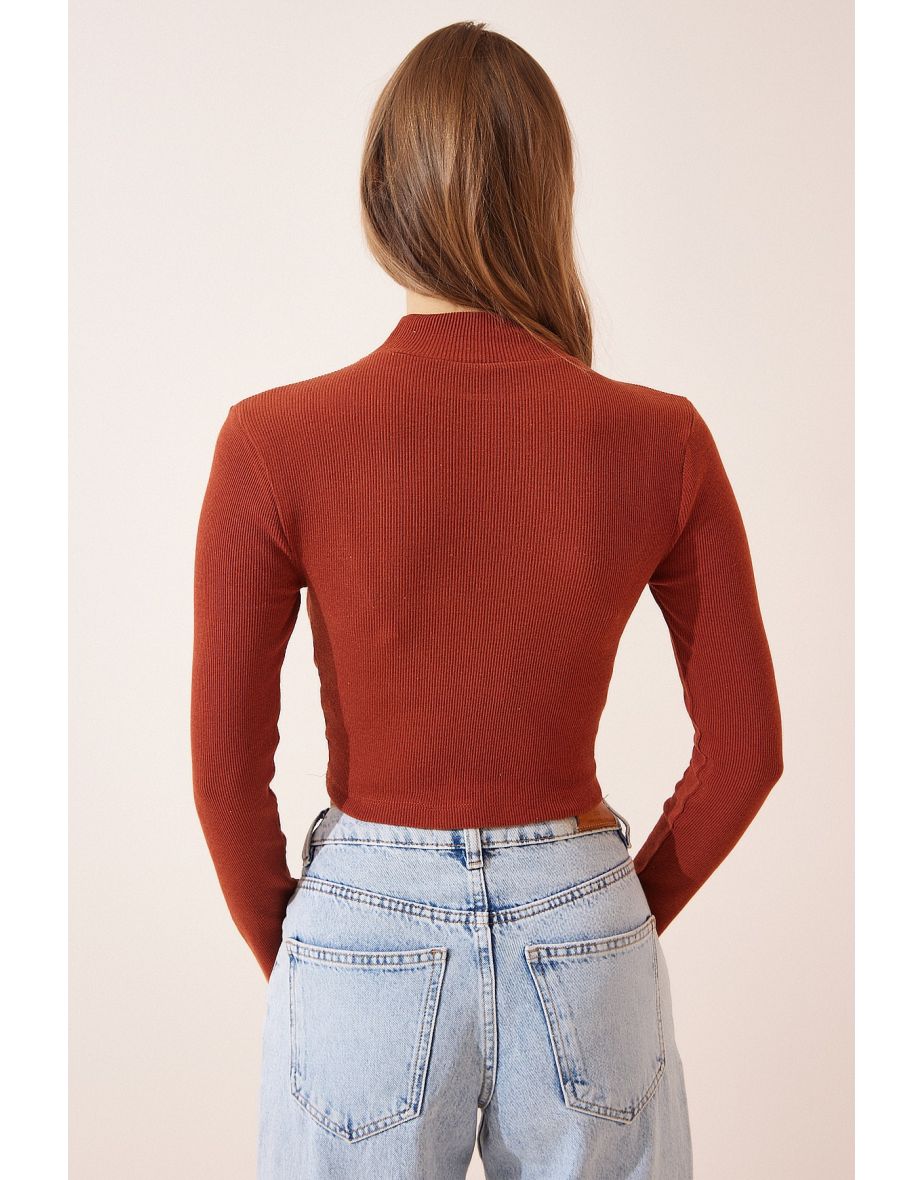 Blouse - Orange - Fitted - 2