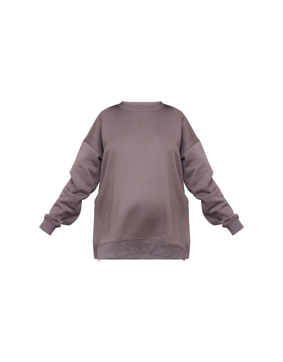 Maternity Charcoal Nursing Side Split Sweater - 4