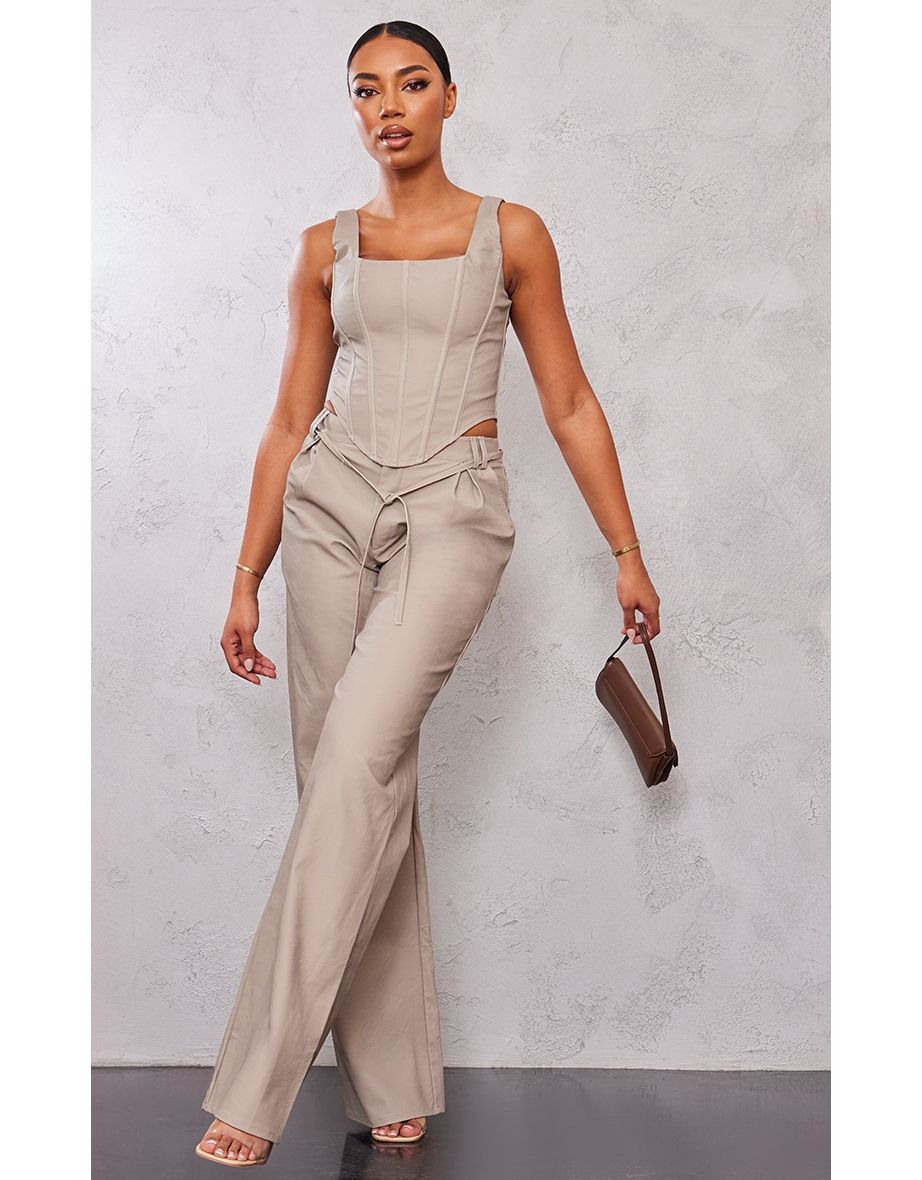 Tall Stone Faux Leather Corset Top