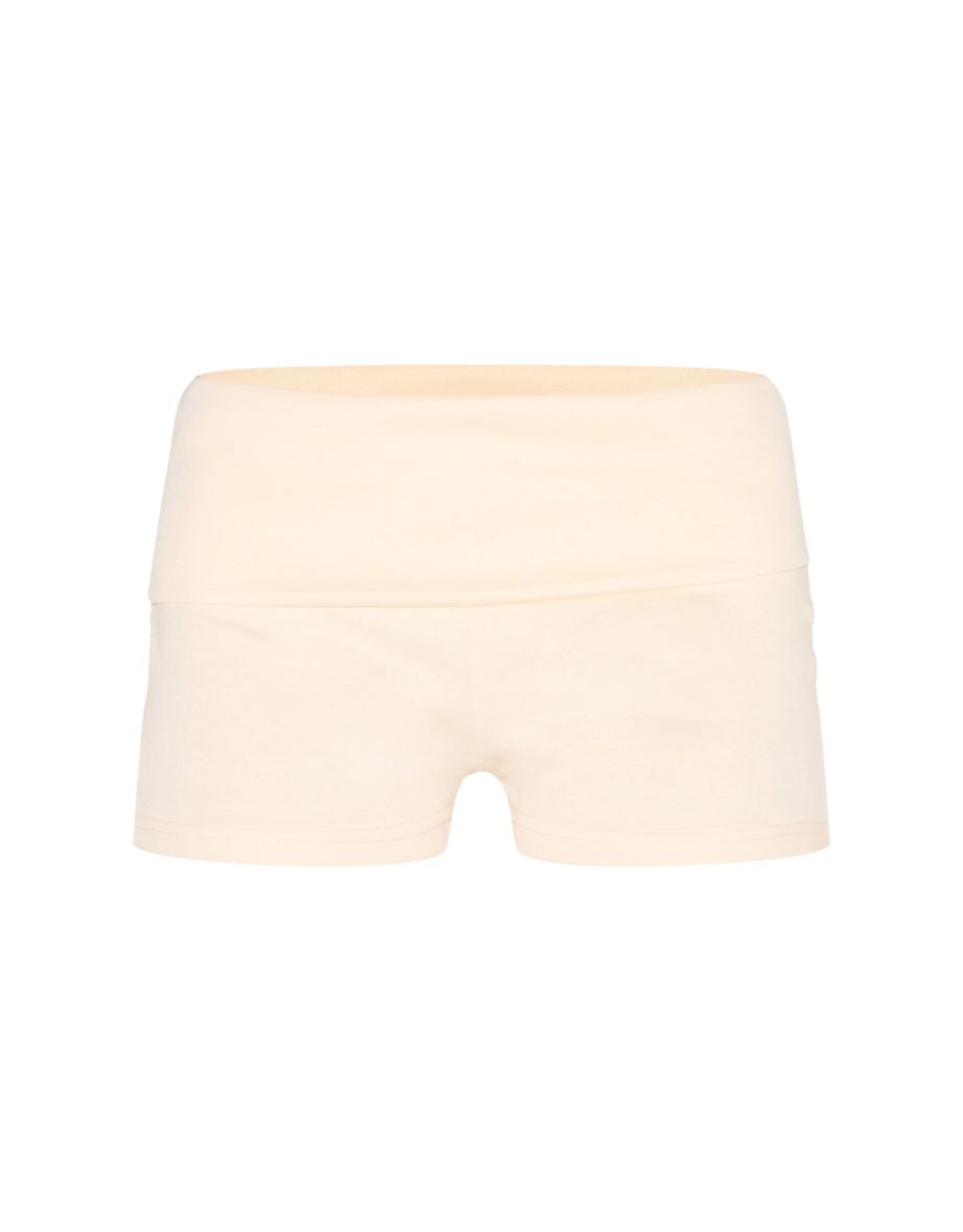 Cream Soft Touch Modal Foldover Hot Pants - 5