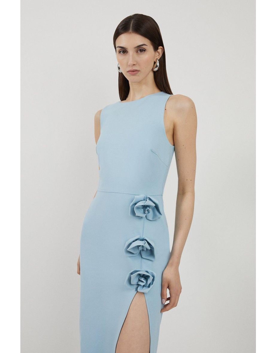Petite Rosette Ponte Jersey Slit Maxi Dress - 2