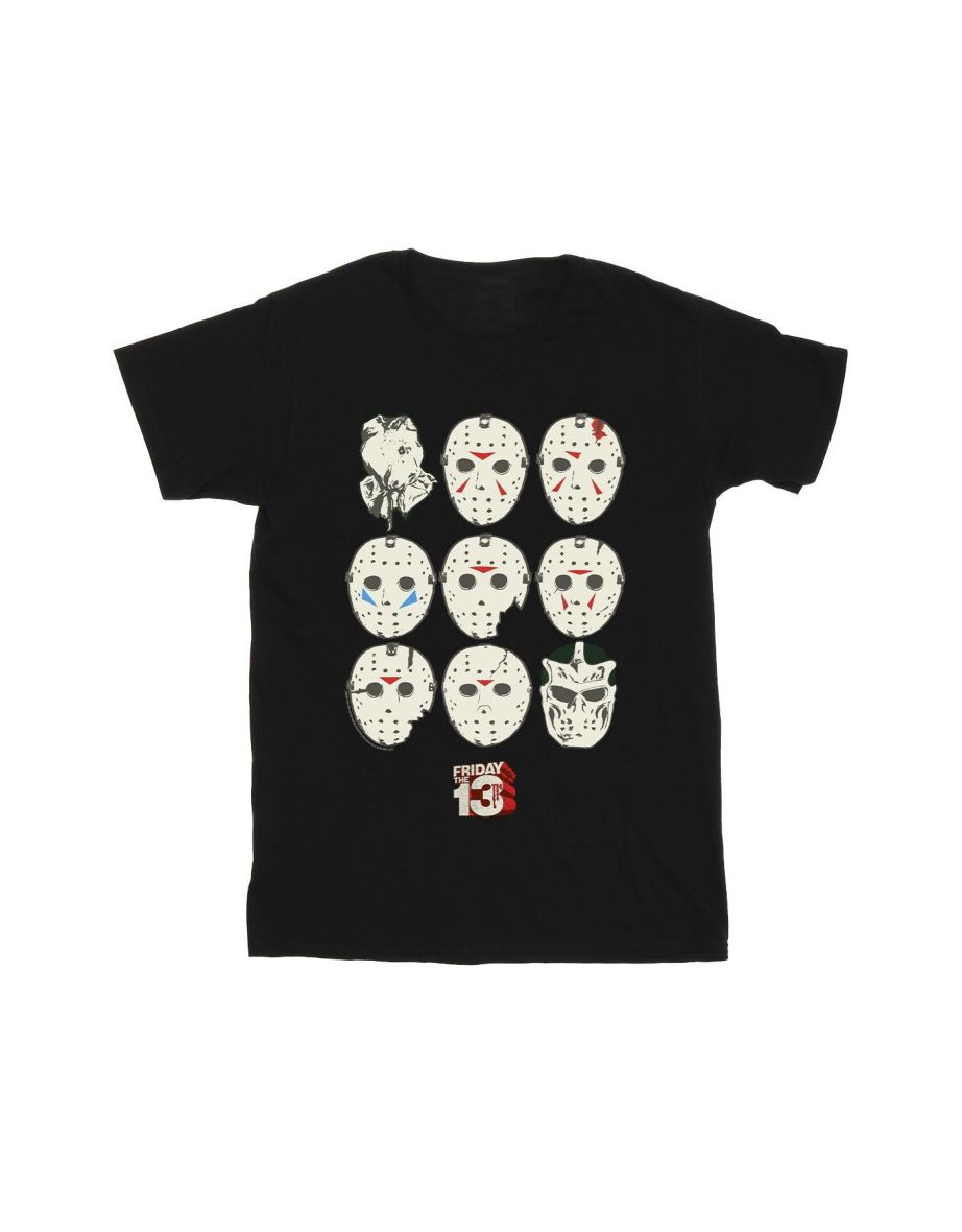 Friday The 13th Mens Jason Masks T-Shirt - Black
