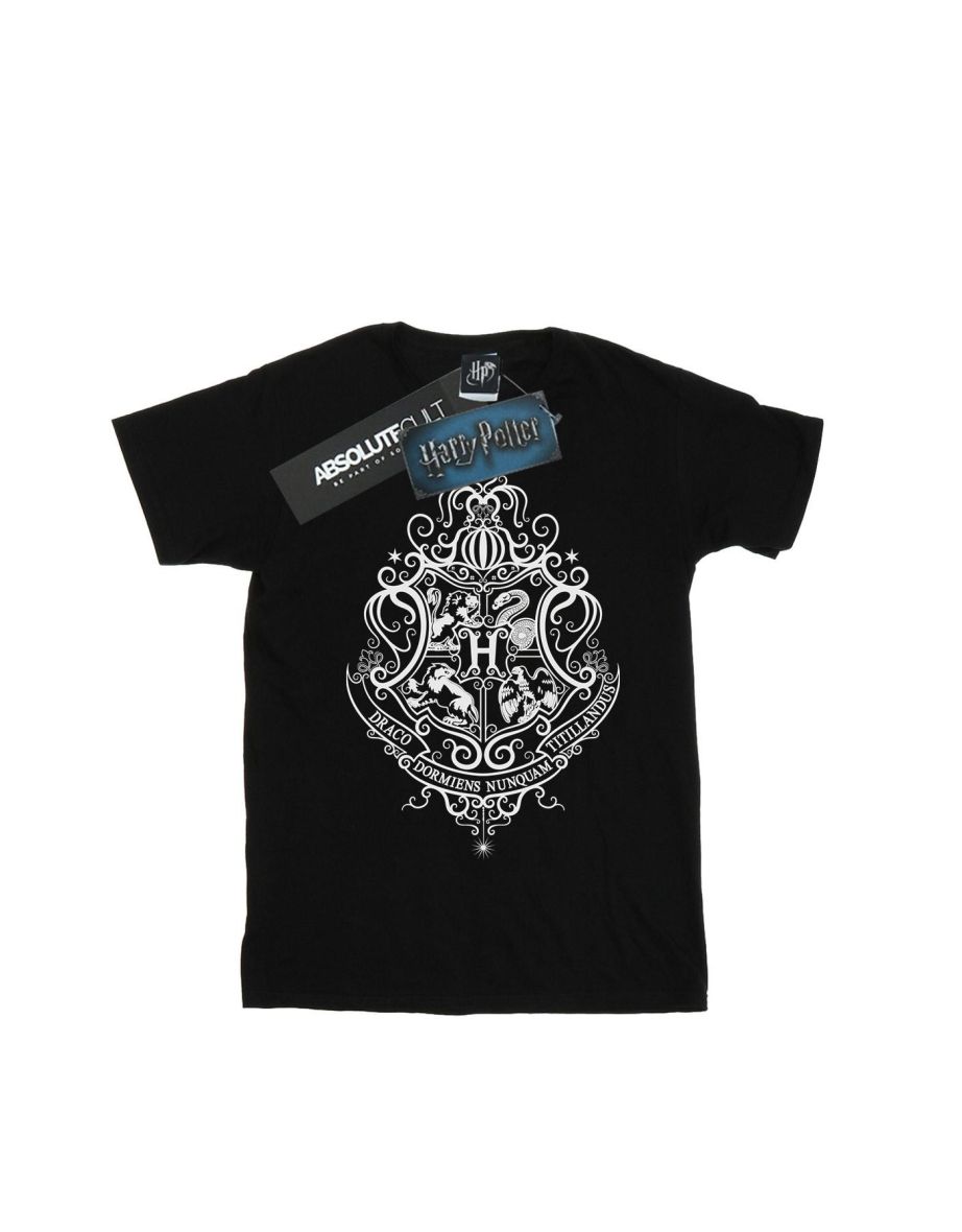 Harry Potter Mens Hogwarts Draco Dormiens Crest T-Shirt - Black
