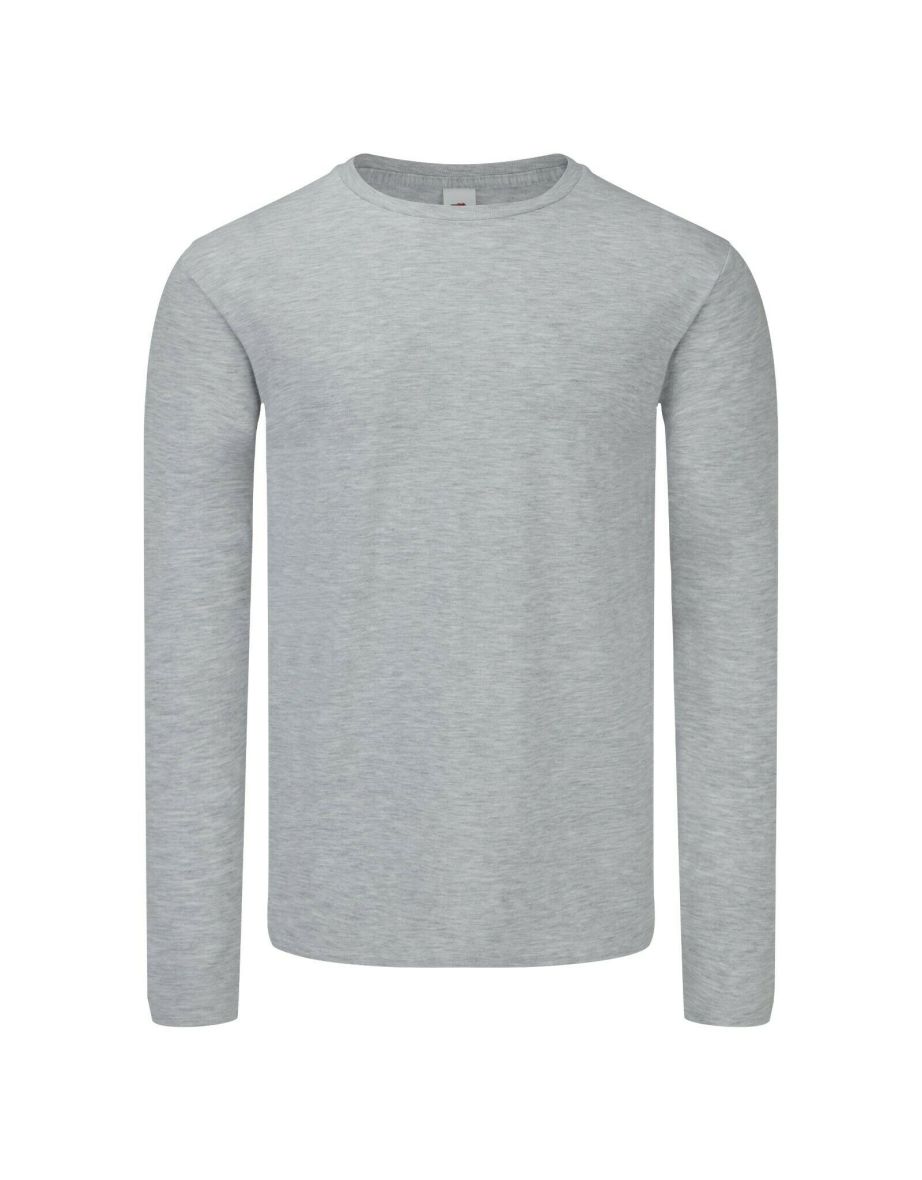 Fruit Of The Loom Mens Iconic 150 Long-Sleeved T-Shirt - Grey Heather