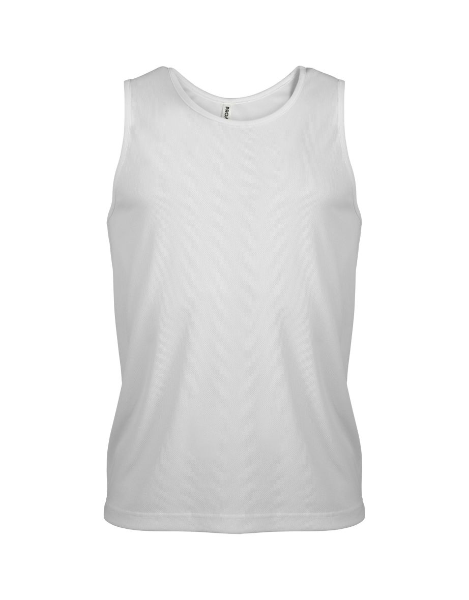 Kariban Proact Mens Sleeveless Sports Training Vest - White - 1
