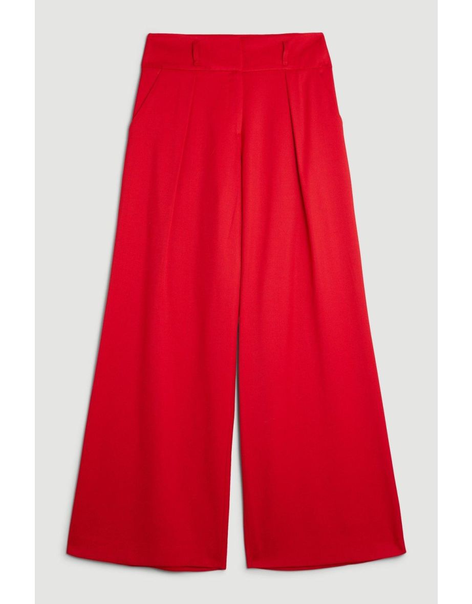 Tailored High Waisted Wide Leg Trousers - 3