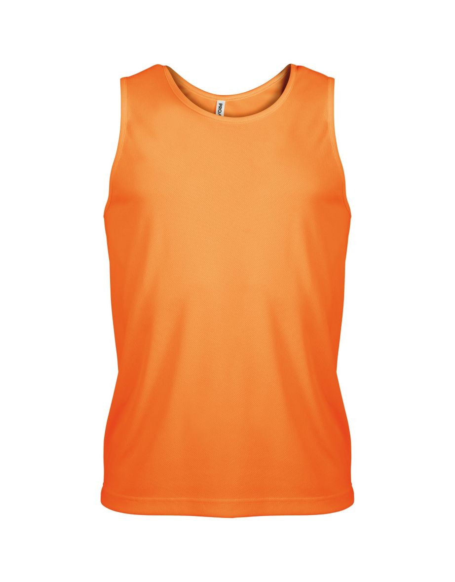 Kariban Proact Mens Sleeveless Sports Training Vest - Orange - 1