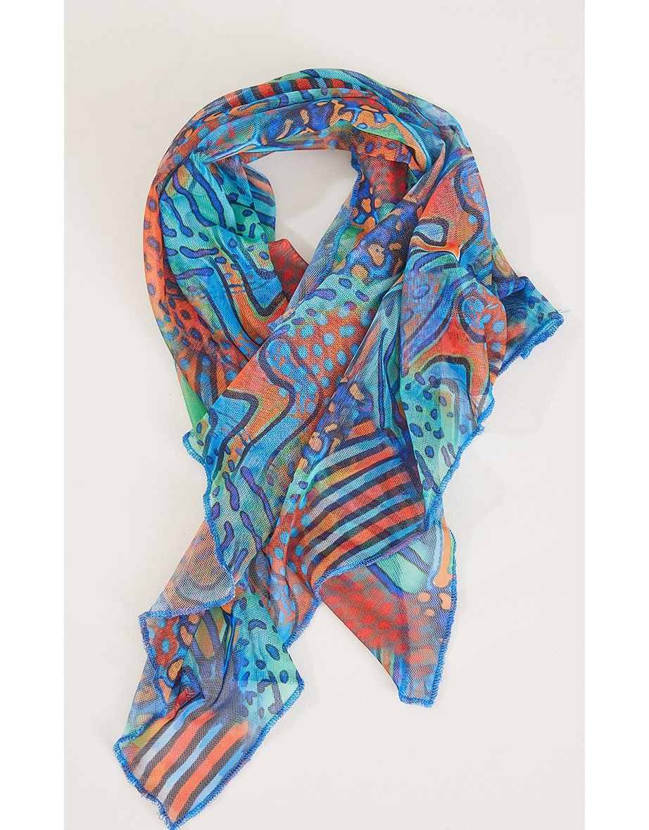 Purple Ombre Print Mesh Bandana - 2