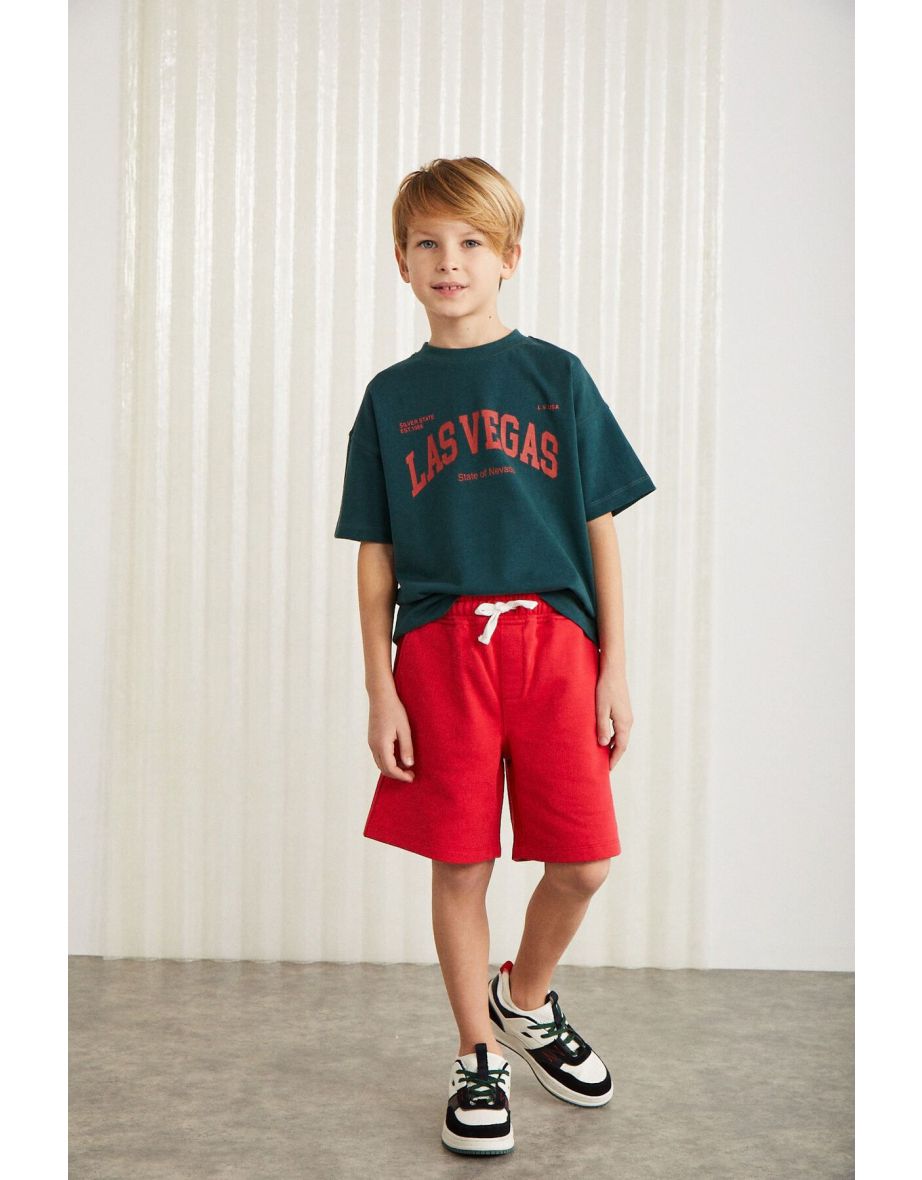 FABRICE Kids 100% Cotton Red Shorts