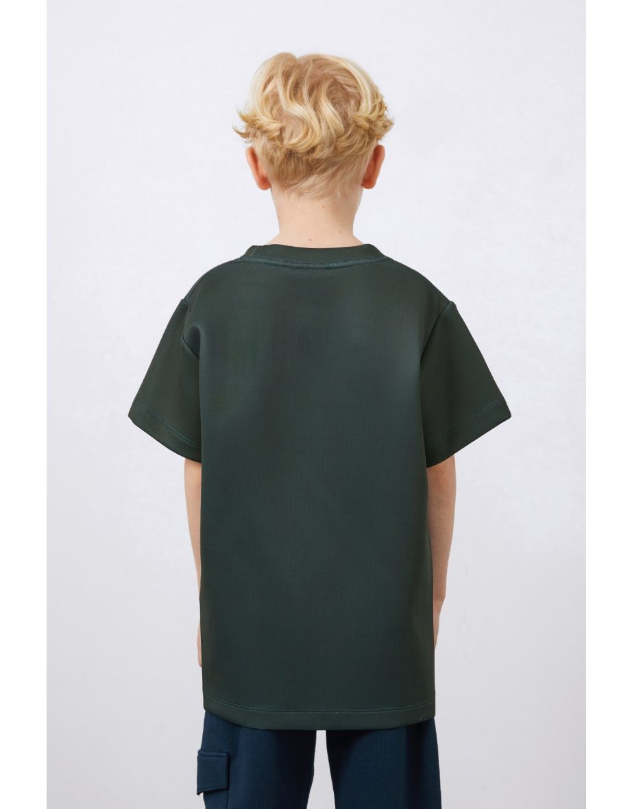 Round Neck Printed and Applique Detailed Boy's T-Shirt - 3