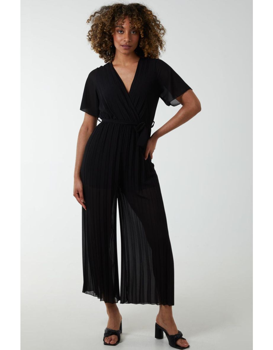 Pleated Wrap Over Jumpsuit