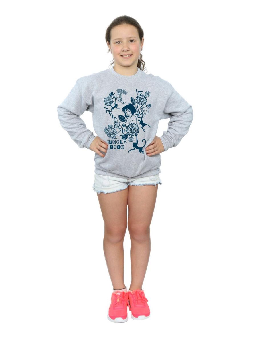 Disney Girls The Jugle Book Mowgli Tale Sweatshirt - Sports Grey - 3