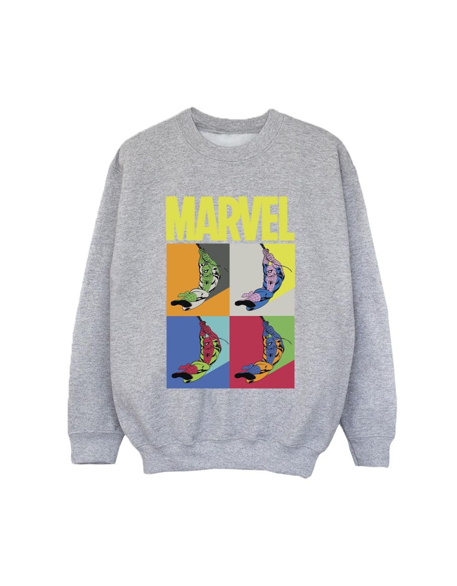 Marvel Boys Spider-Man Pop Art Sweatshirt - Sports Grey