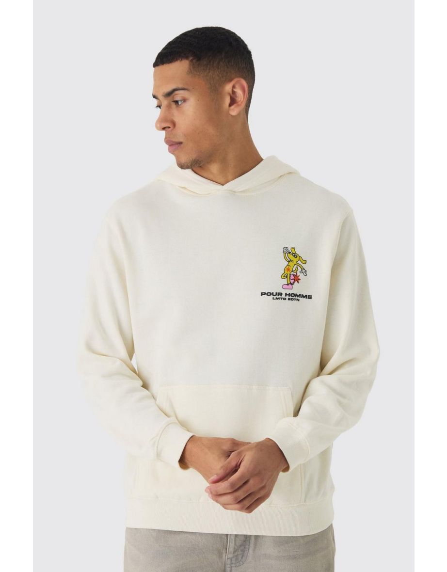 Pour Homme Cartoon Graphic Hoodie - ecru - 2