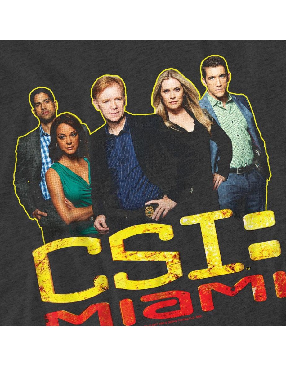 CSI: Miami Unisex Adult Cast T-Shirt - Charcoal - 3