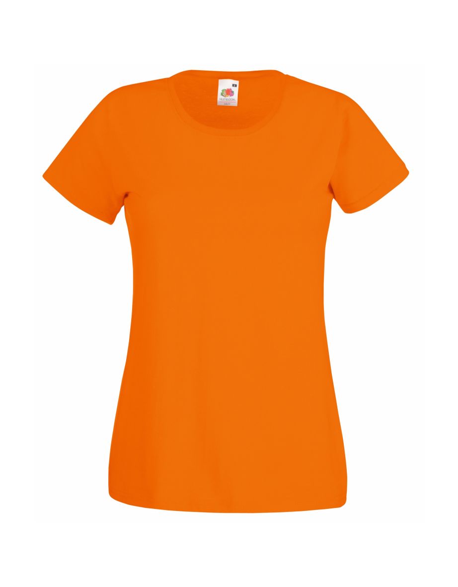 Fruit Of The Loom Ladies/Womens Lady-Fit Valueweight Short Sleeve T-Shirt (Pack Of 5) - Orange