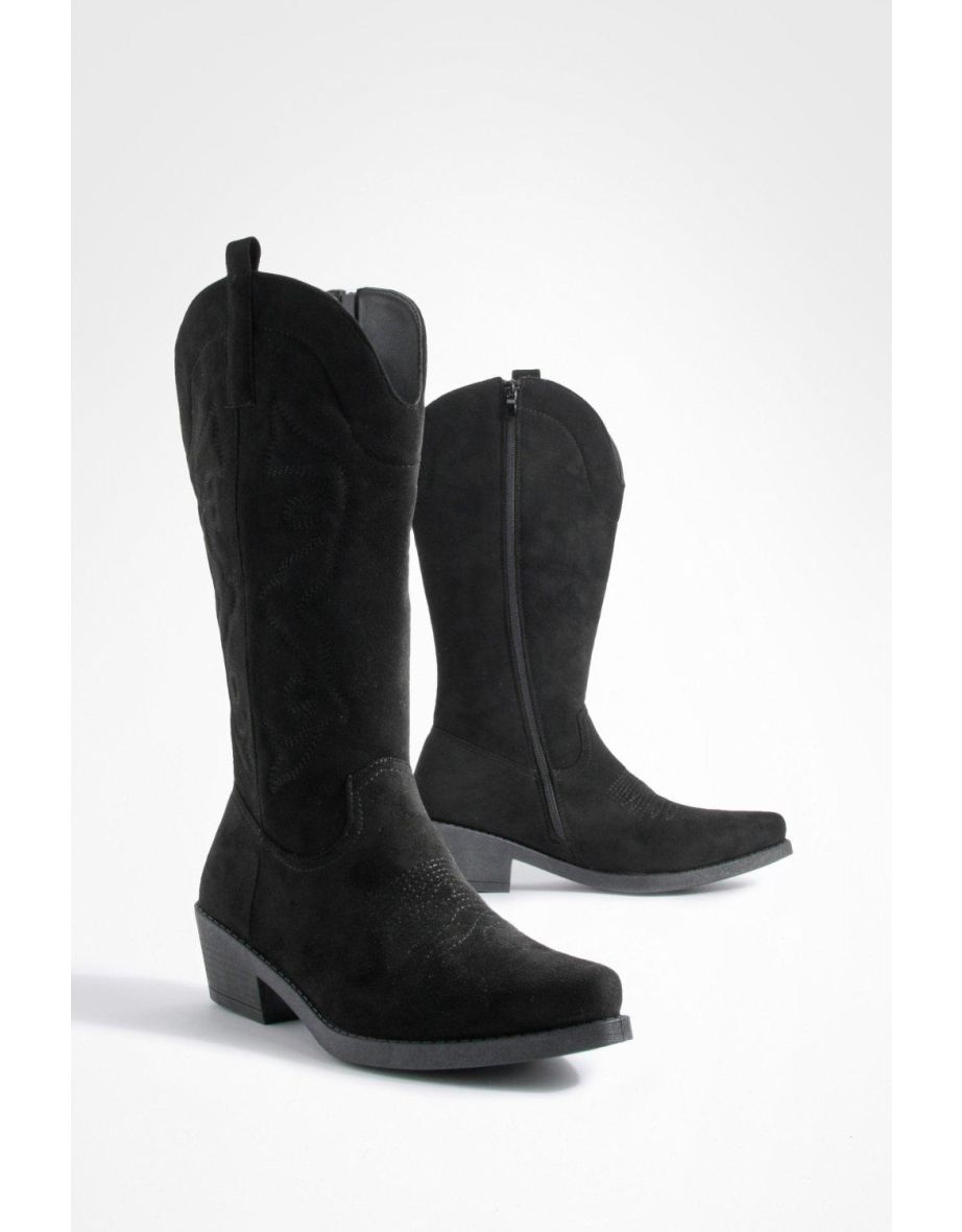 Black low hotsell cowboy boots