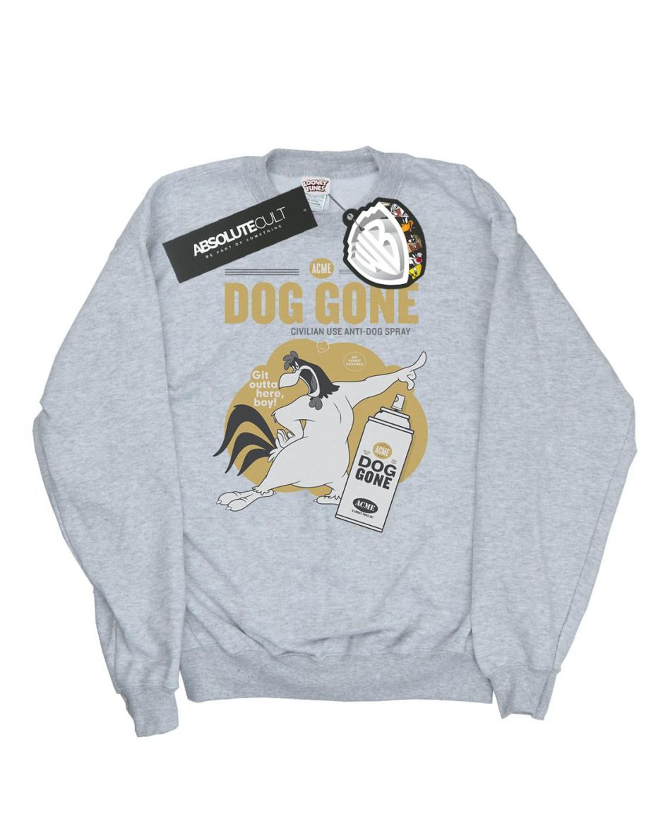 Looney Tunes Girls Foghorn Leghorn Dog Gone Sweatshirt - Sports Grey