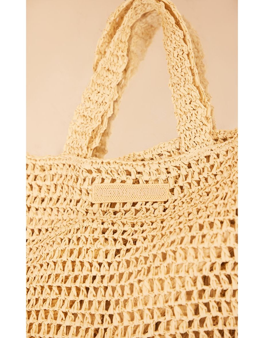 PRETTYLITTLETHING Natural Woven Large Straw Bag - 4