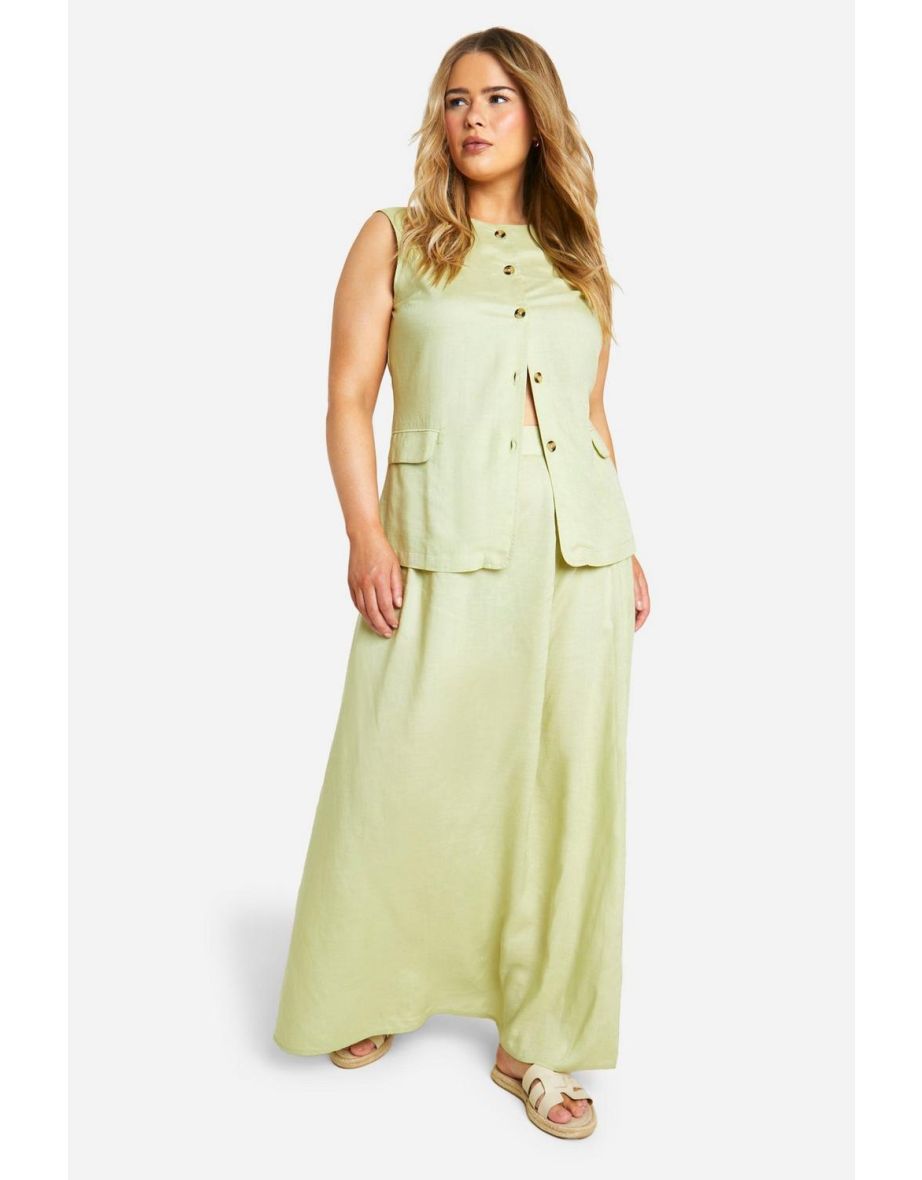 Plus Longline Waistcoat & Maxi Skirt Co-ord