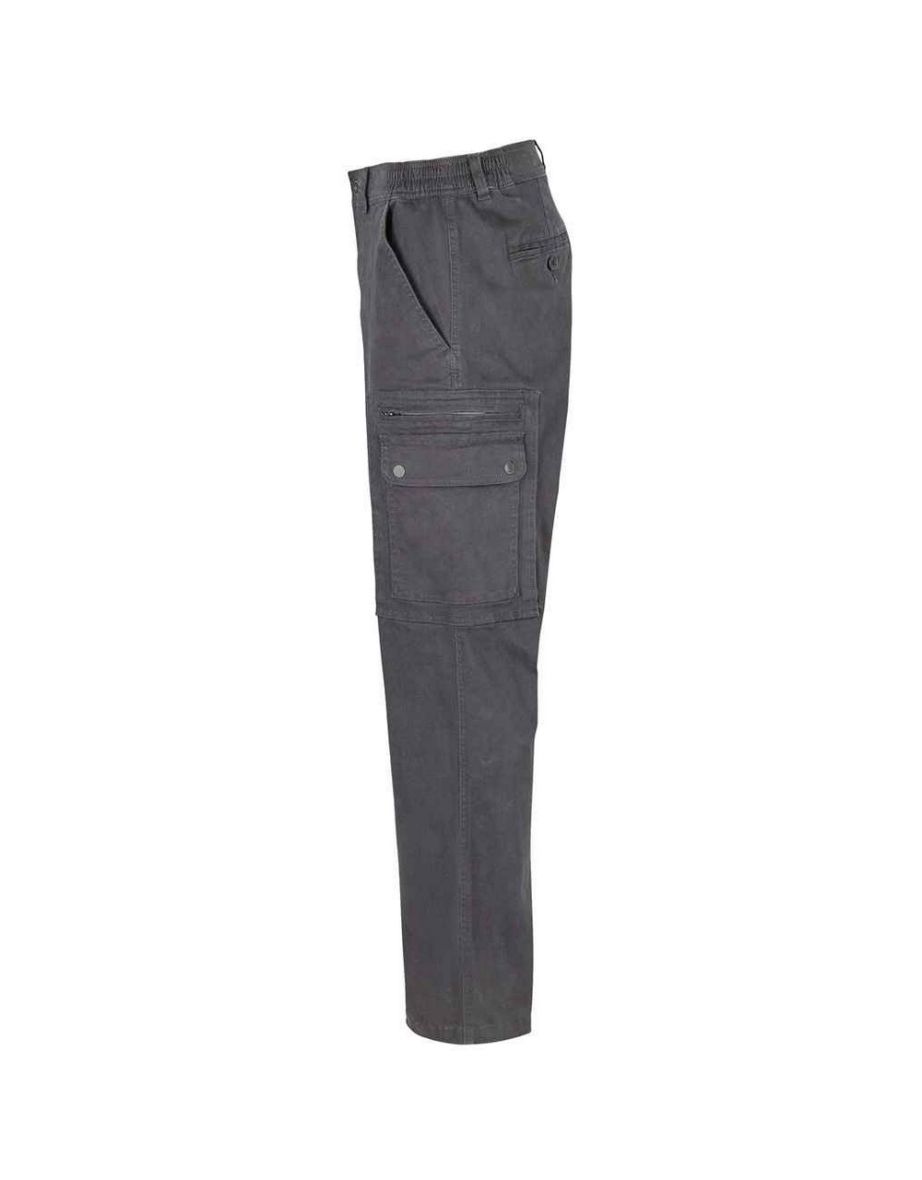 SOLS Mens Docker Stretch Cargo Trousers - Dark Grey - 1