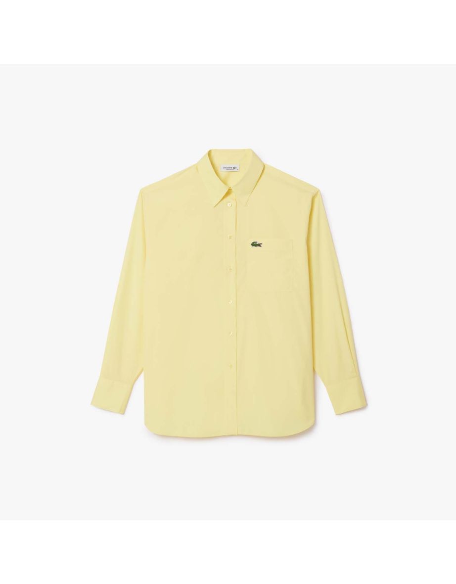 Women's Lacoste Oversized Poplin Shirt in Yellow