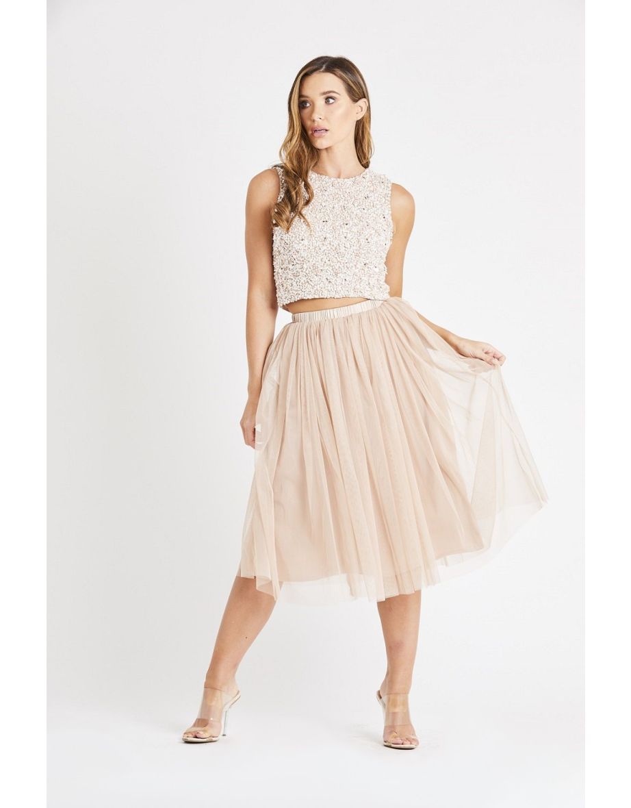Picasso Nude Embellished Sequin Top - 9