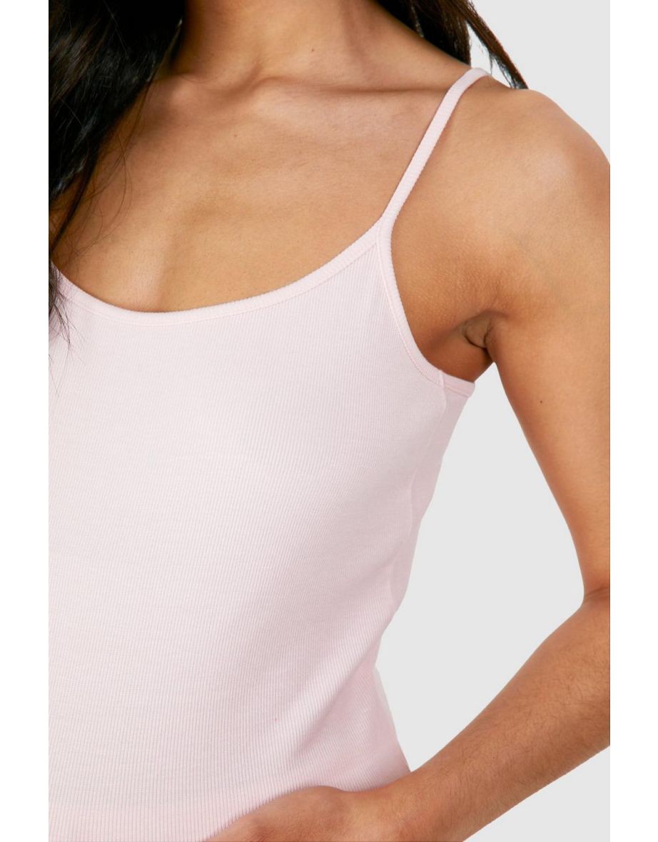 Maternity Ribbed Strappy Cami Pyjama Short Set - baby pink - 3