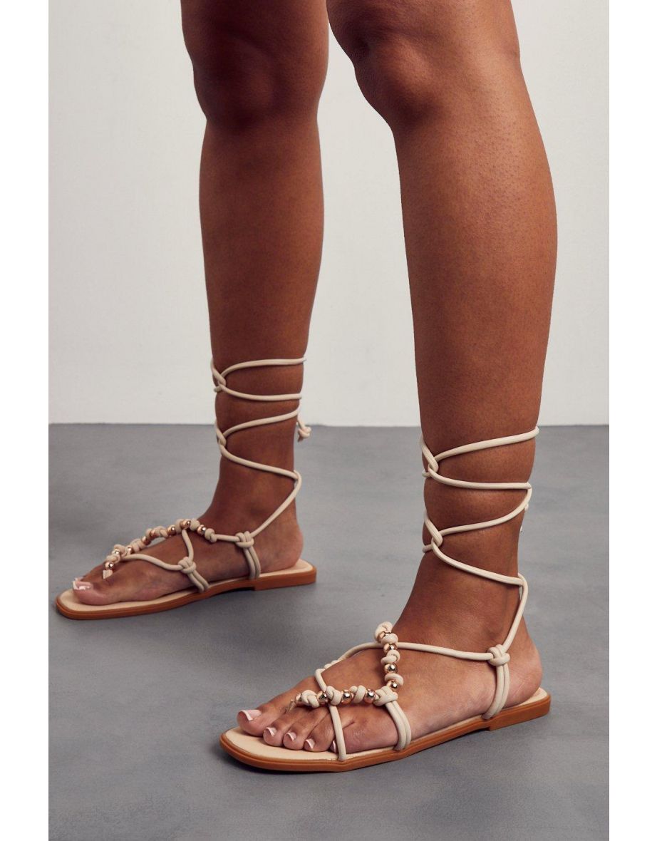 Bead Detail Strappy Sandals - 2