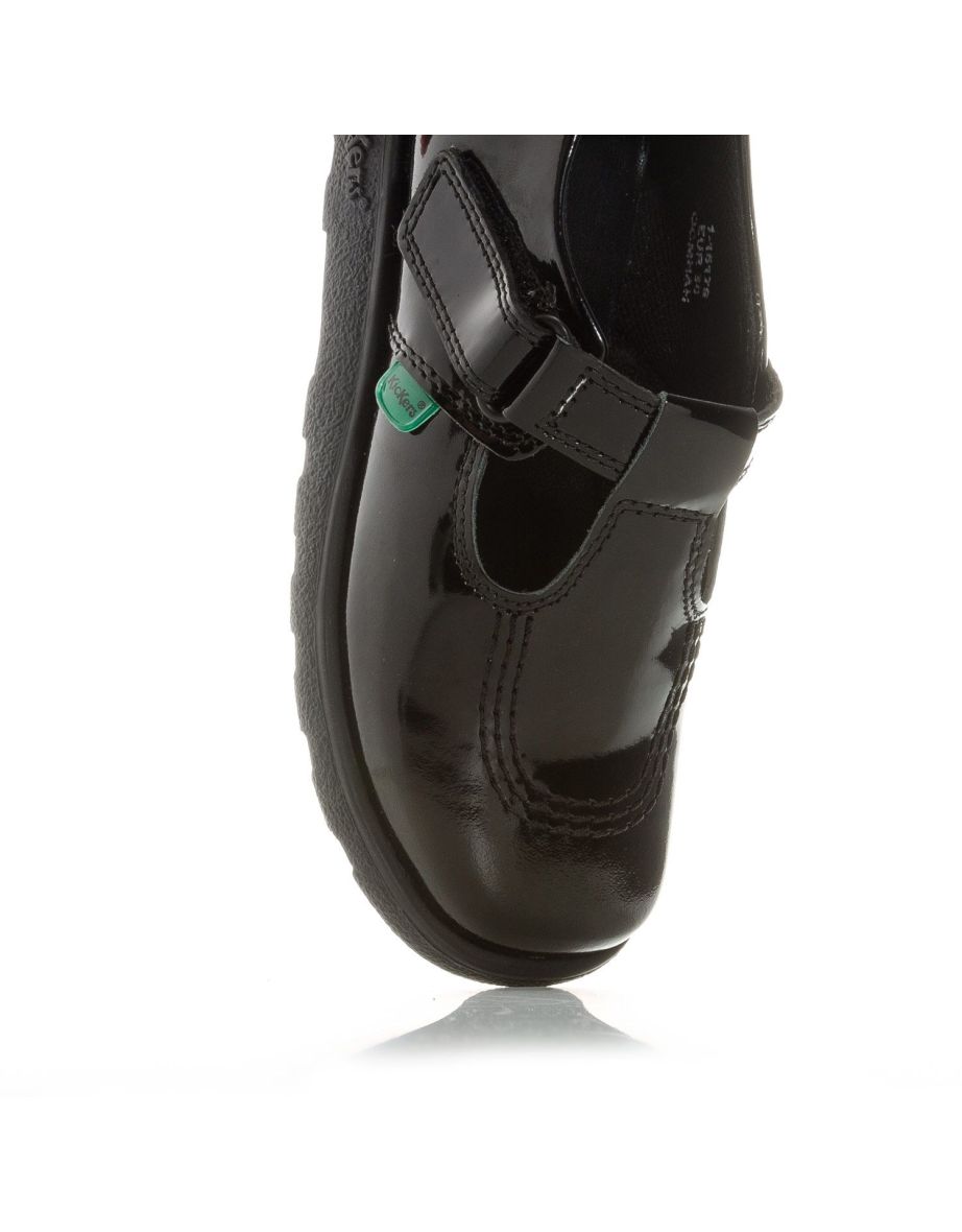 Girl's Kickers Children Fragma T-Bar Patent Shoes in Black - 5