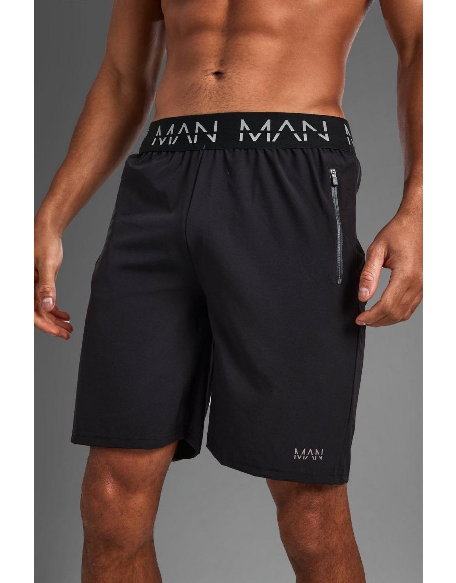 Man Active Gym Shorts With Zip Pockets - black - 2
