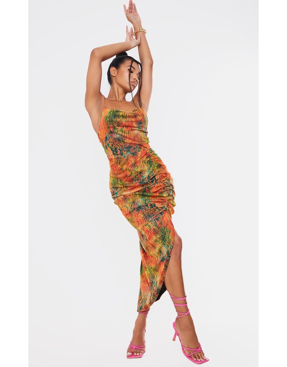 Snake print dress pretty little thing on sale