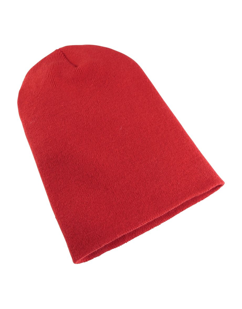 Yupoong Flexfit Unisex Heavyweight Long Beanie Winter Hat - Red