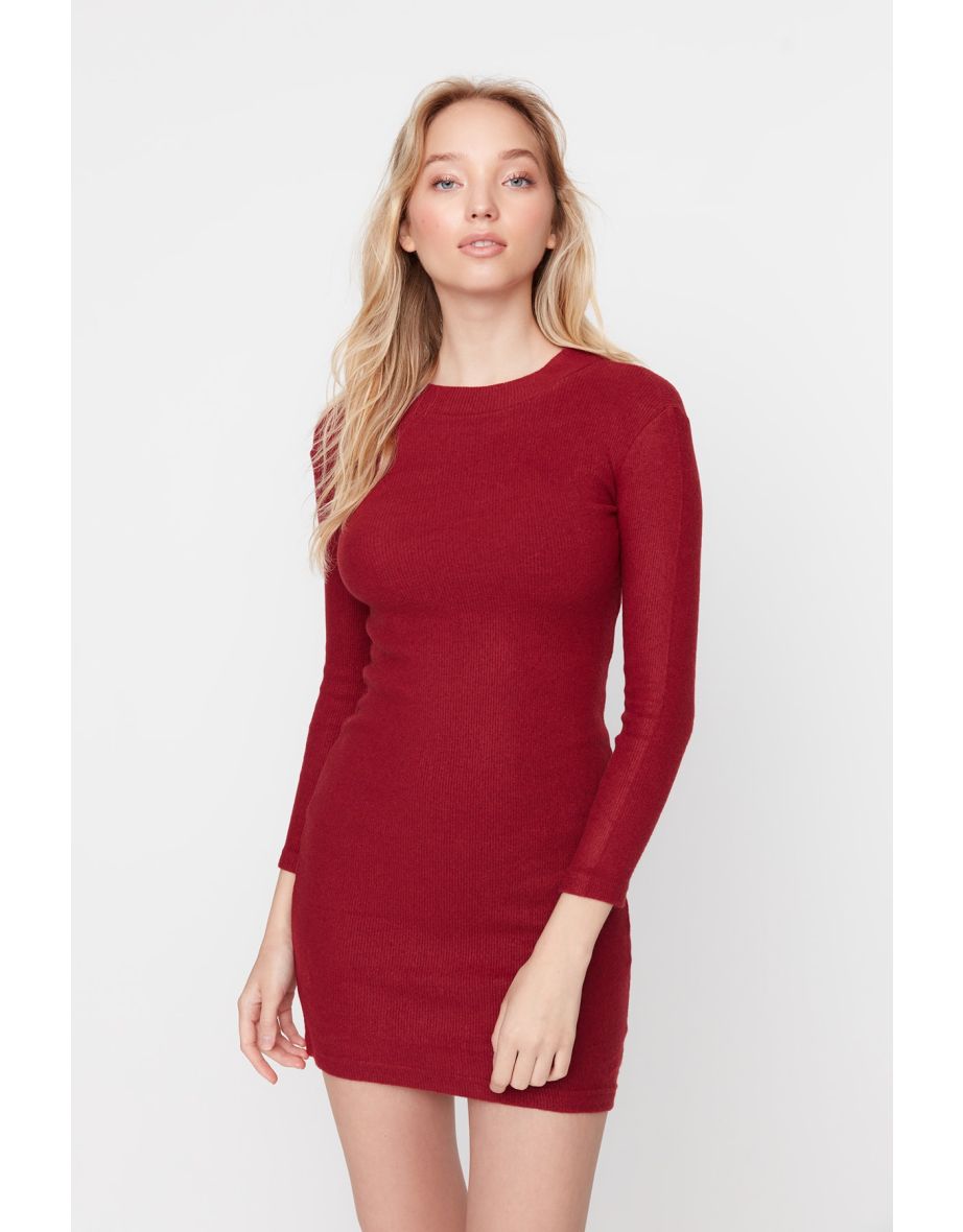 Bodycon Mini Jumper Dress with Long Sleeves