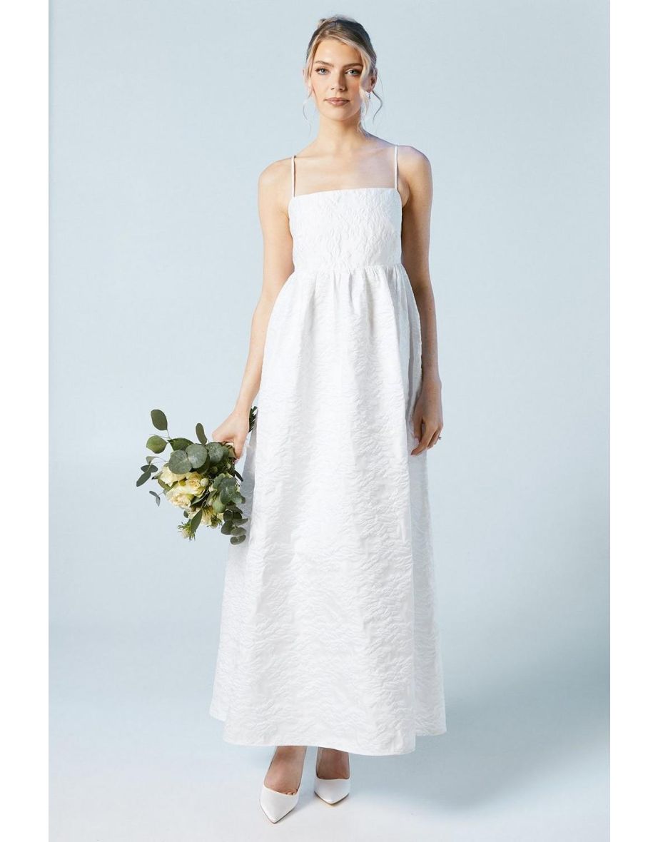 Cami Strap Babydoll Jacquard Wedding Dress