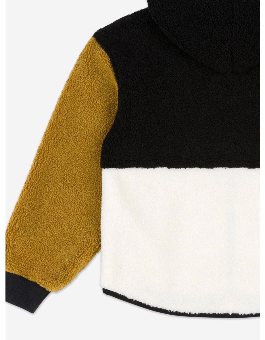 Kids Bear Logo Sherpa Jacket in Black - 3