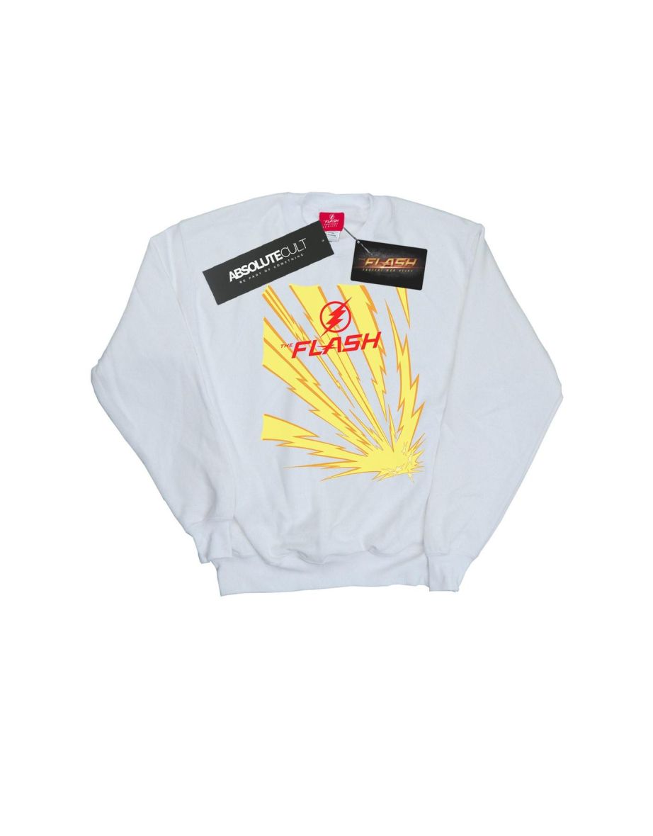 DC Comics Boys The Flash Lightning Bolts Sweatshirt - White