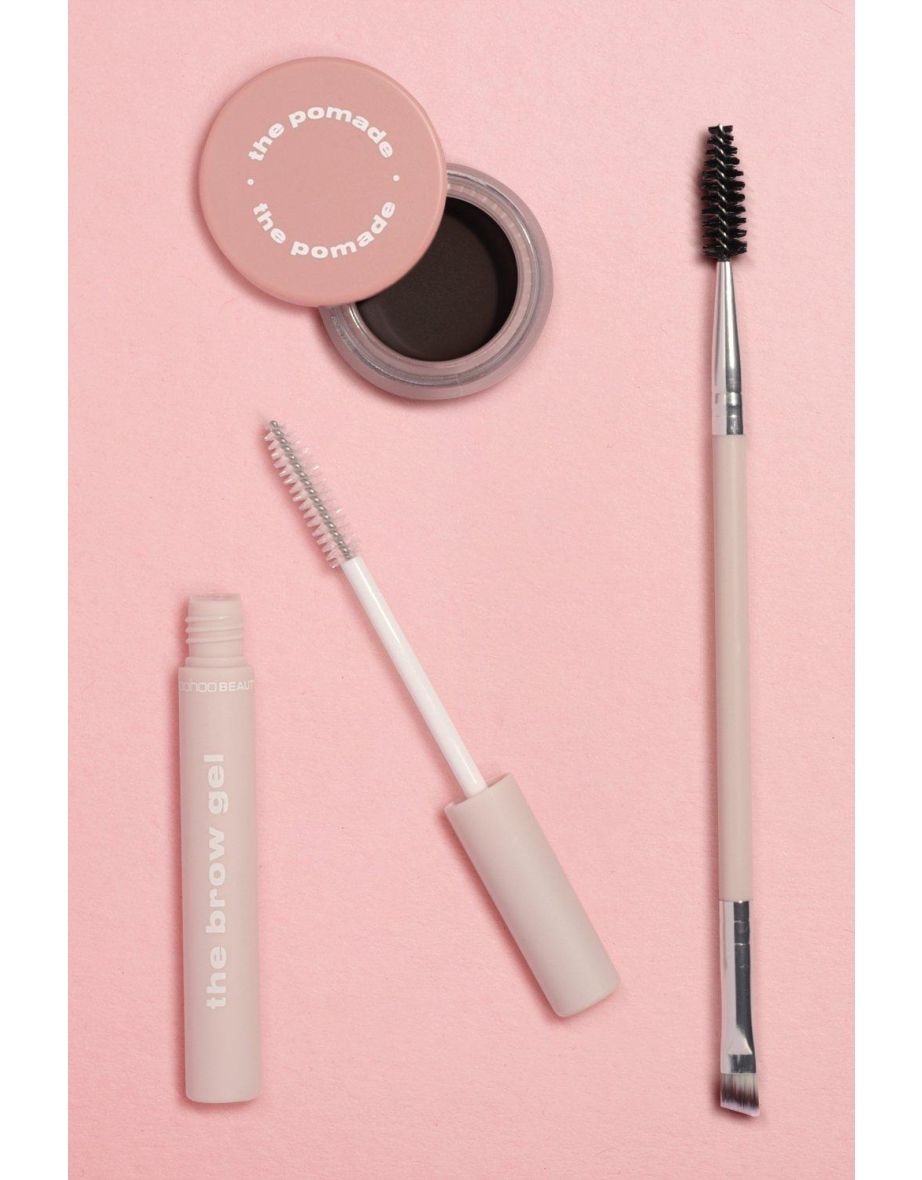 Eyebrow Pomade, Gel & Dual Brow Brush - brown