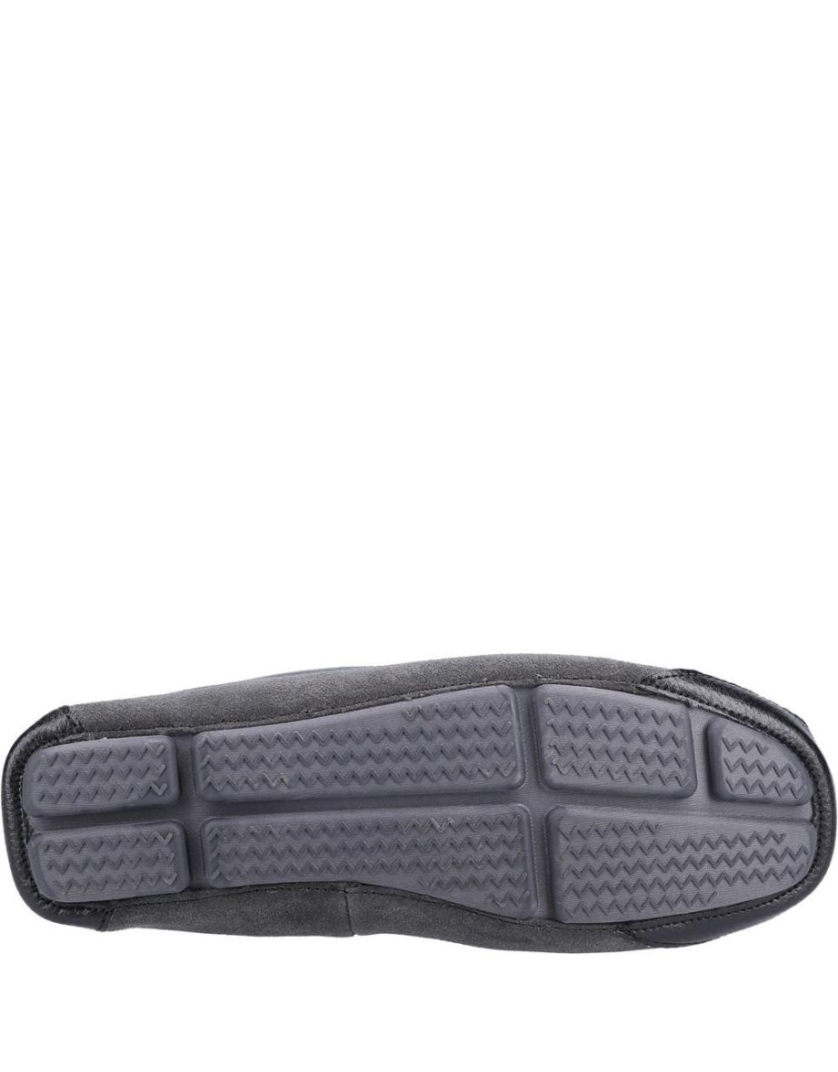 Cotswold Mens Northwood Suede Moccasin Slippers - Grey - 3