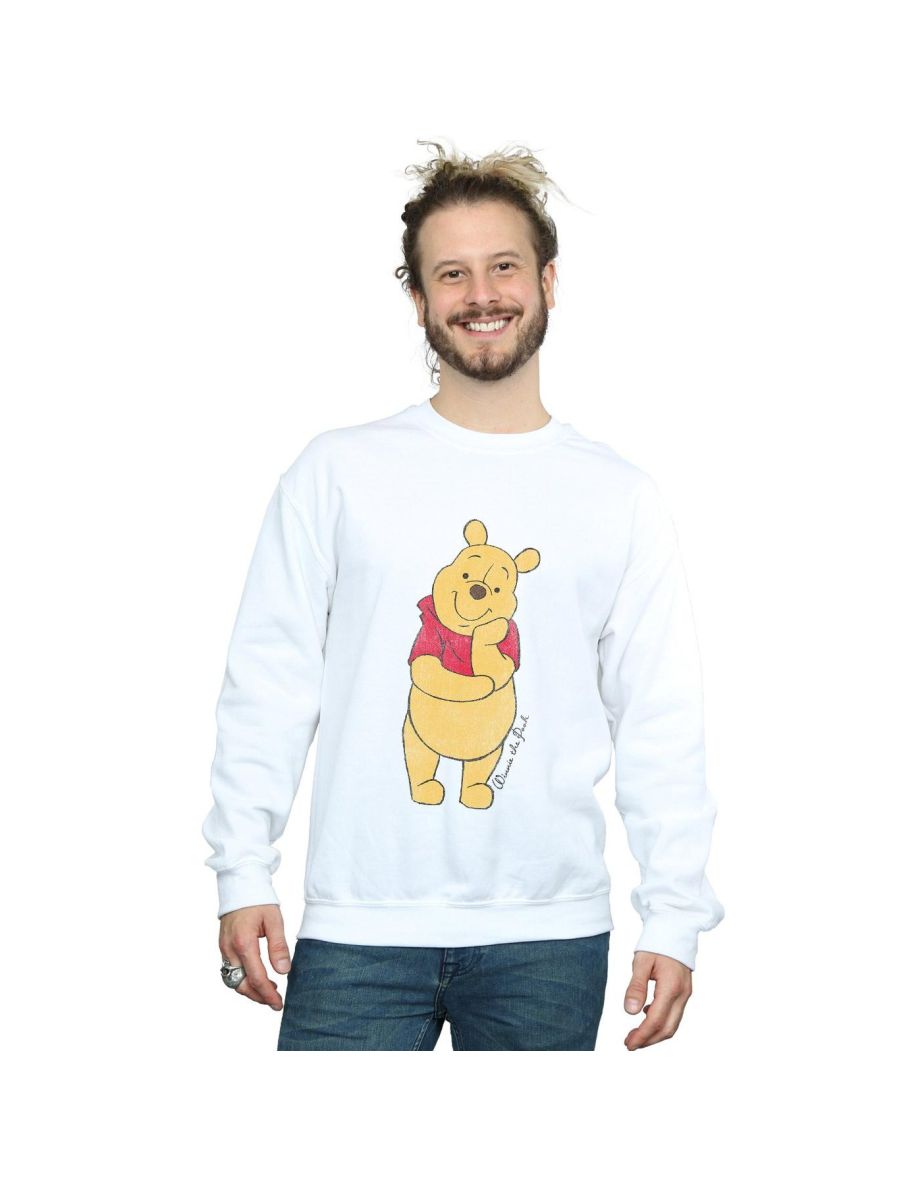 Disney Mens Winnie The Pooh Classic Pooh Sweatshirt - White