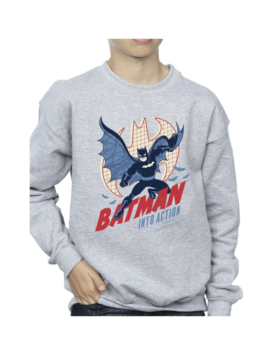 DC Comics Boys Batman Into Action Sweatshirt - Sports Grey - 2