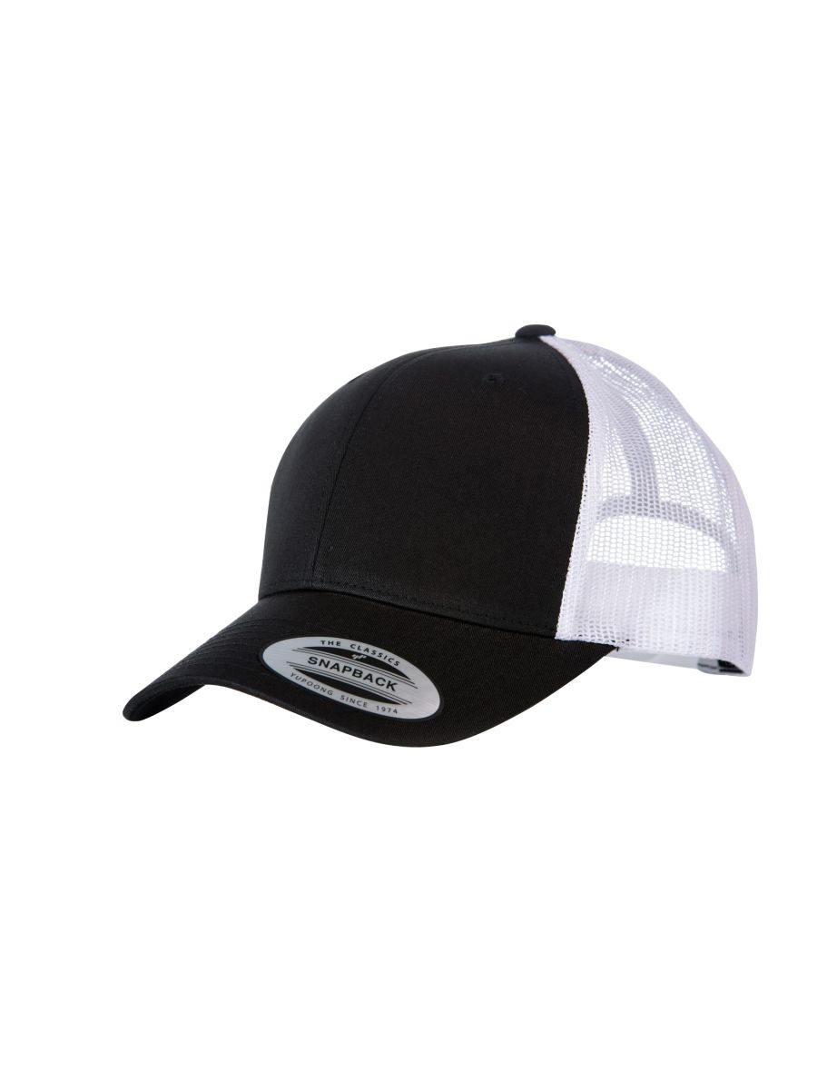 Yupoong Flexfit Retro Snapback Trucker Cap - Black/White