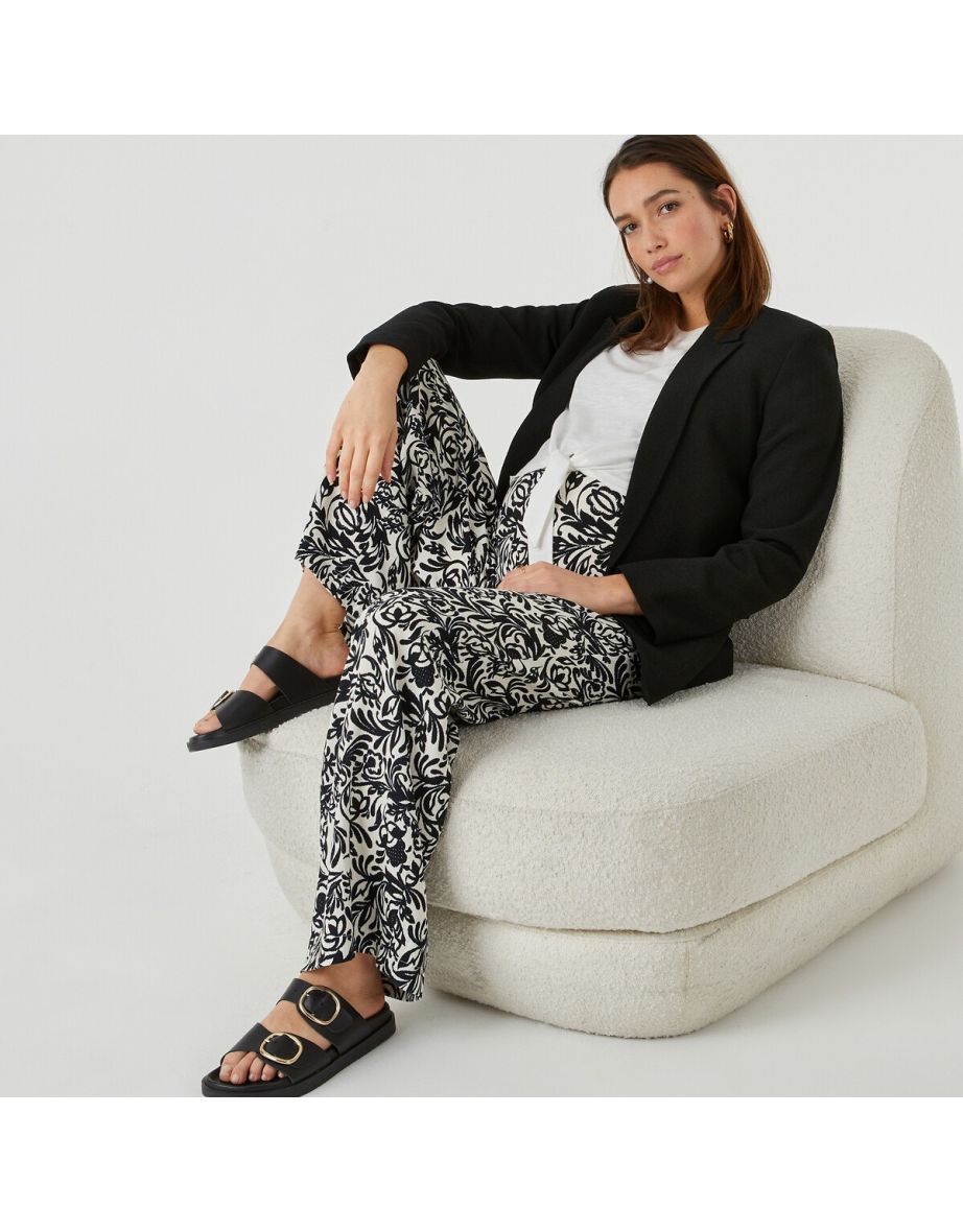 Wide Leg Maternity Trousers with High Waist, Length 29.5"