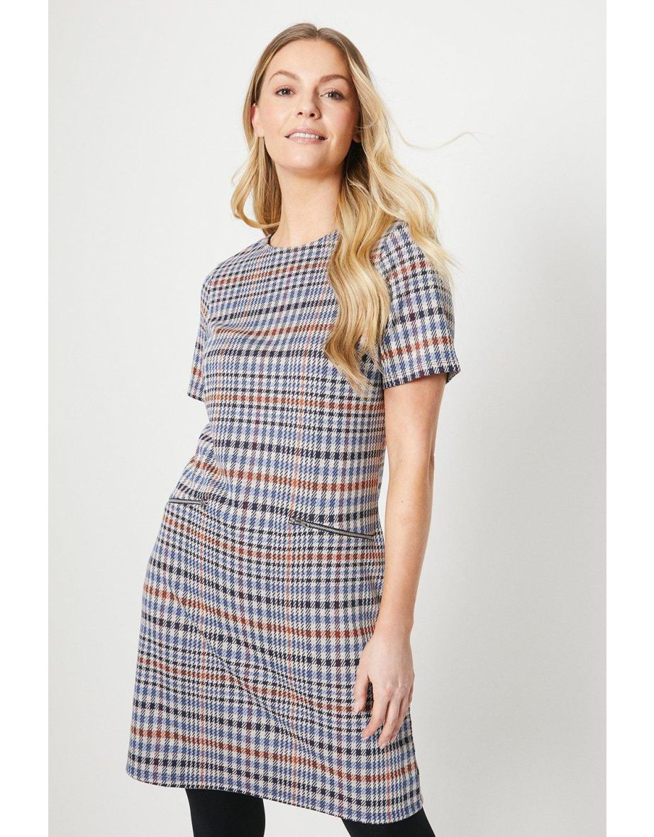 Check Jacquard Tunic Dress